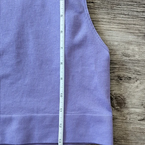 Streetwear Society - Lavender Sporty Casual Ribbed Fitted Crop Top Sz S - Picture 4 of 6